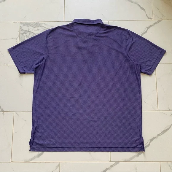 Peter Millar Summer Comfort Polo Golf Shirt Size XXL Purple White Pattern - Picture 2 of 6